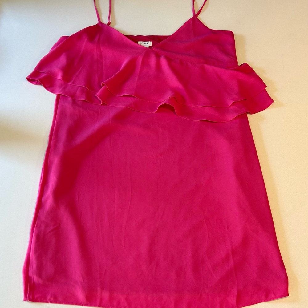 J.Crew Ruffle Front Cami Dress In Wild Berry - Picture 2 of 10